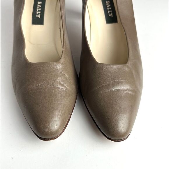 BALLY ROSEBUD Classic Leather Taupe Pumps Heels US 10 - Picture 7 of 14